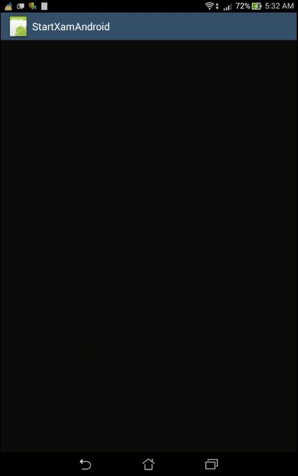 start Xamarin android
